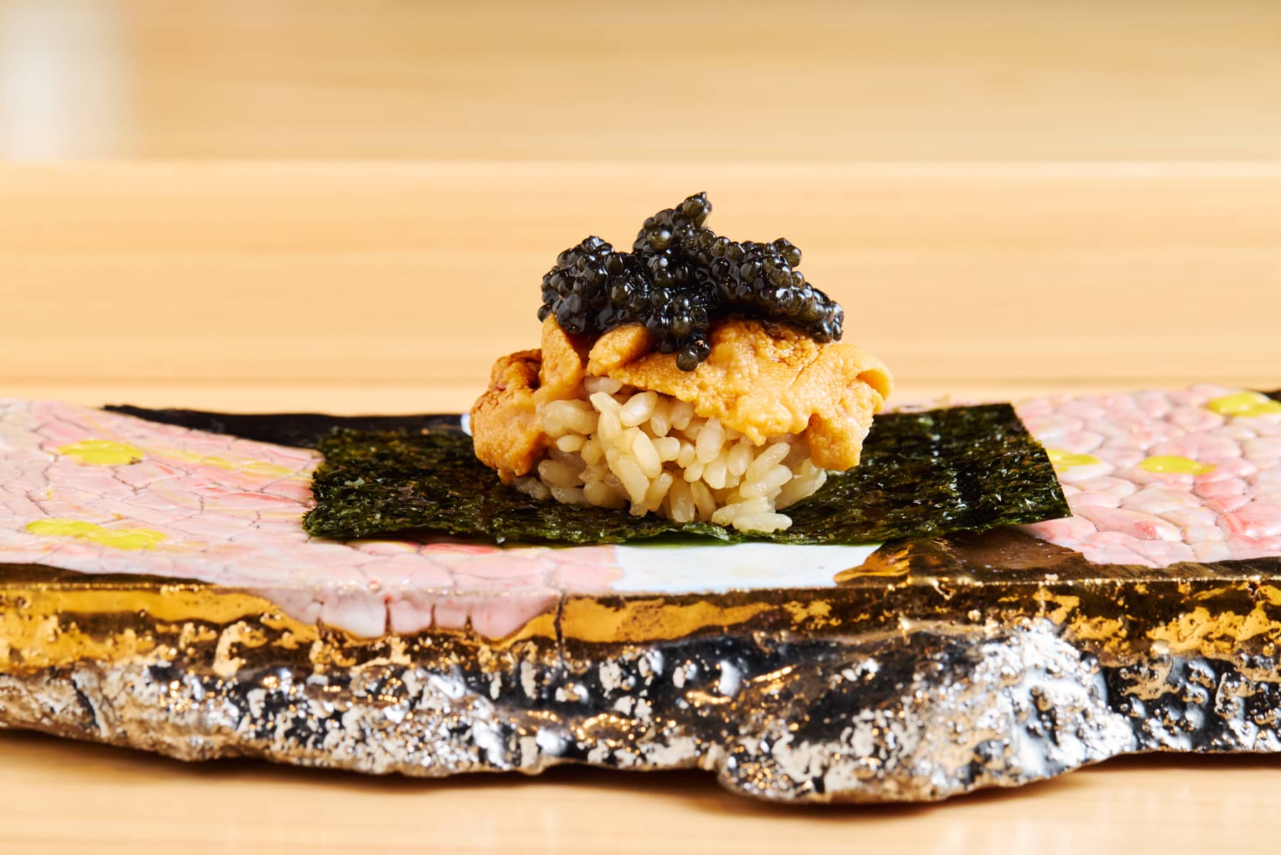 ウニとキャビアの手巻き