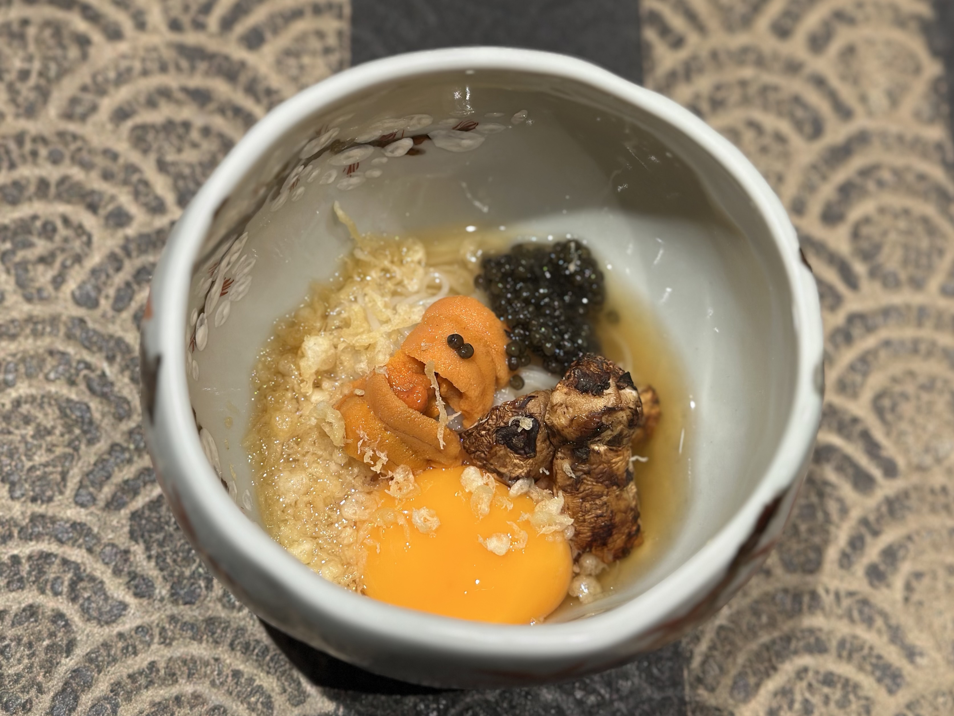 松茸とウニの素麺